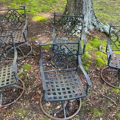 Lot Of 5 Patio Swivel Chairs