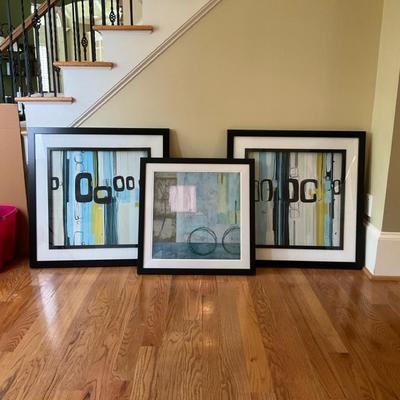 Set of Three Abstract Framed Prints
