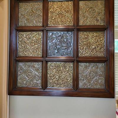 Decorative Wall Panel with Embossed Metal Tiles