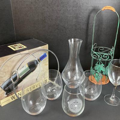 Wine Serving Essentials with Glassware and Décor