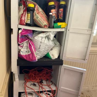 Outdoor Storage Cabinet with Garden Supplies