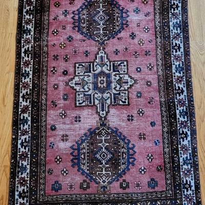 Antique Pink Bakhtiari Persian Area Rug