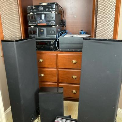 Pioneer Elite Home Stereo System with Tower Speakers & CD Collection