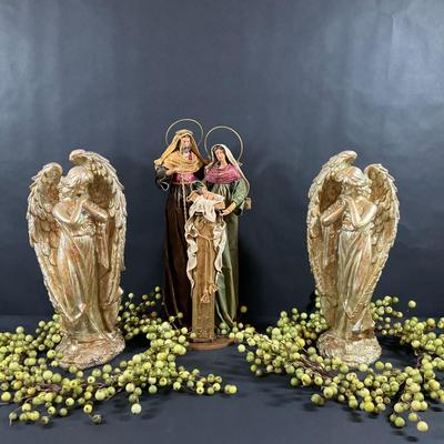 Religious Figurine Set – Holy Family & Angel Statues