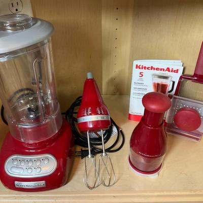 Red KitchenAid Small Appliance Lot – 5 Pieces