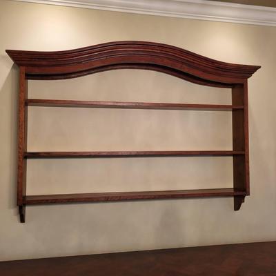Wood Wall Shelf with Arched Crown