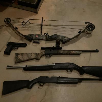 Outdoor Sportsman Gear Lot – Air Rifles, BB Gun, Compound Bow & Accessories