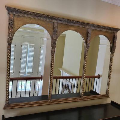 Triple Arch Wall Mirror with Ornate Frame