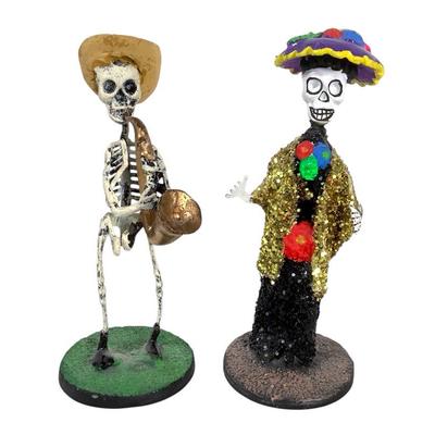 Day Of The Dead Catrina Skeleton Metal Figures 