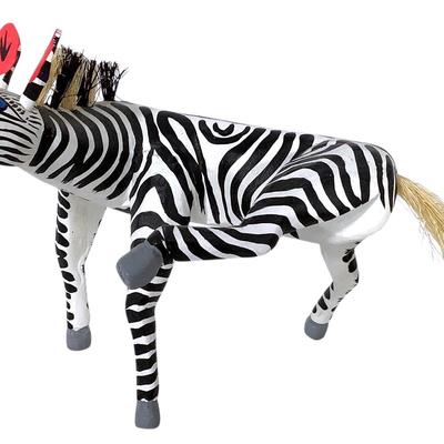 Fam Velasco Hand Painted Wooden Zebra 