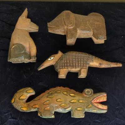 Hand Carved Wood Figures Guatamalan 
