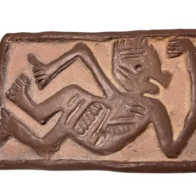 1940’s Ecuardorean Manteno Pottery Stamp, Single Figure