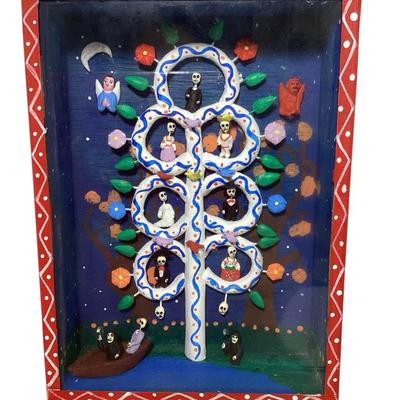 Day Of The Dead Diorama Mexican Folk Art, Tree Of Life 
