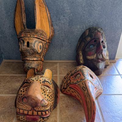 Hand Carved Guatemala Masks