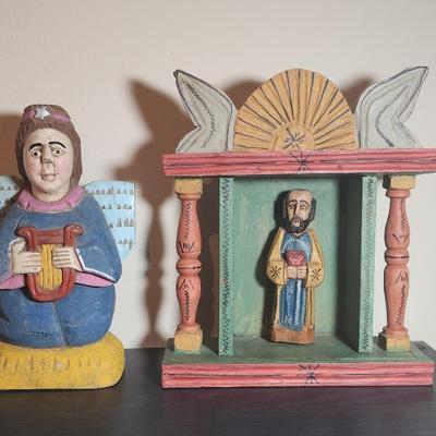Guatemalan Carved Altar & Angel 