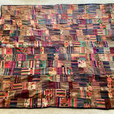 Vintage Guatemalan Handmade Patchwork Quilt