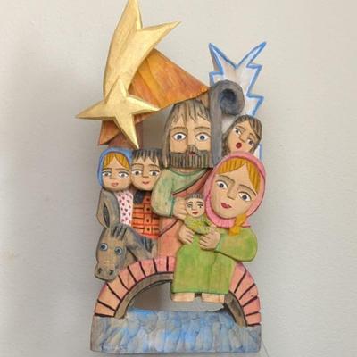 Hand Carved Wood Nativity Scene Polish Origin