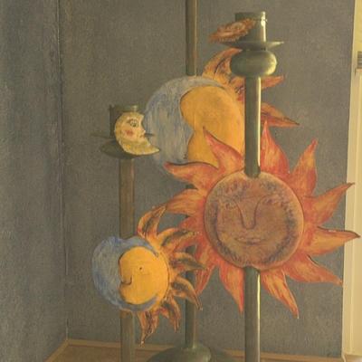 Sun & Moon Large Candlesticks Made in Mexico