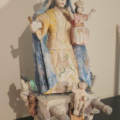 Mary w/ Child and Angels - Wood Carving 