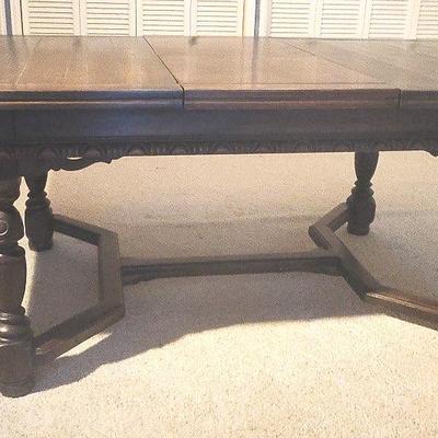 Jacobean or English Tudor Design Oak Dining Refectory Extensions Table