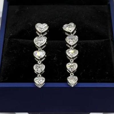 2.75 carats heart diamond earrings