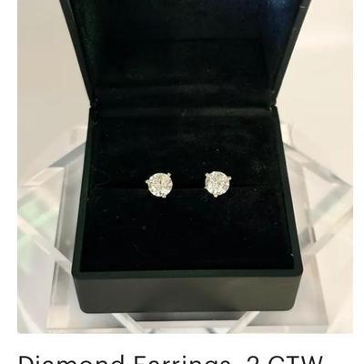 2 carat diamond earrings