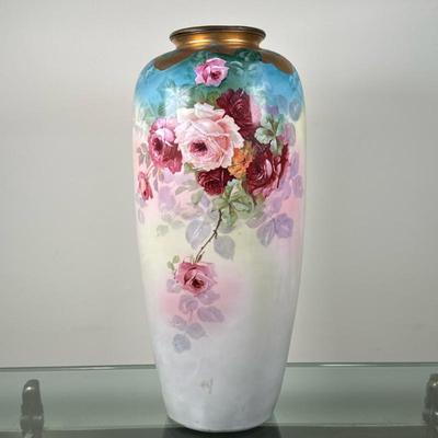 Decorative Porcelain Vase | Antique (19th c.) possibly "D & Co. France" porcelain decorative vase with intricate,...