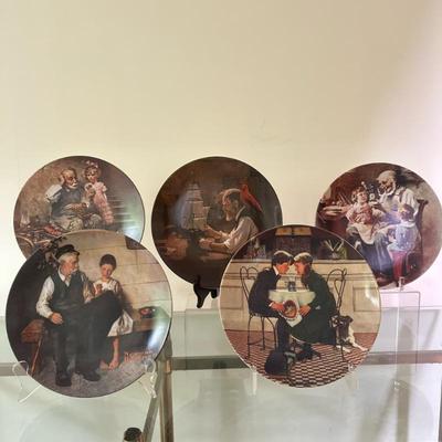 (5pc) Norman Rockwell (American, 1894 -1978) Plates - "The Toy Maker" & Others | Collection of hand-painted Norman Rockwell...
