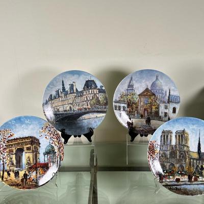 (4pc) Louis Dali (French, 1905-2001) Plates - "L'Arc de Triomphe" & Others | Hand-painted decorative plates (with...