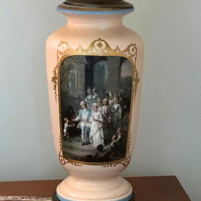 "Old Paris" Style Table Lamp | Vintage "Old Paris" style porcelain table lamp depicting scenes of life in the...