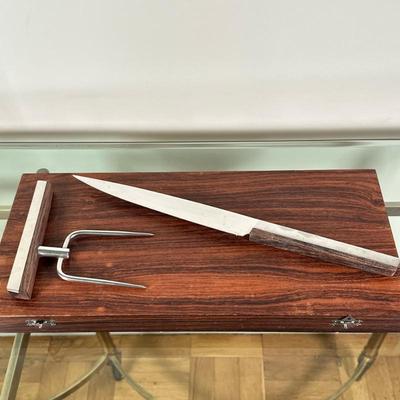 Gerber Legendary Blades Carving Set | Vintage (mid 20th c.) likely Gerber Legendary Blades carving set, including a carving knife and a...