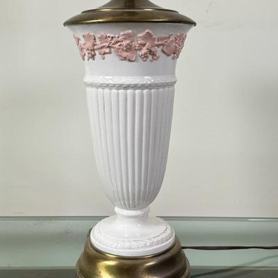 Wedgwood Trumpet Vase/Table Lamp | Antique Wedgwood of Etruria & Barlaston embossed queensware trumpet vase with relief art floral...