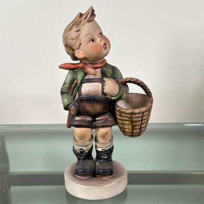 Goebel Hummel Figurine - "Village Boy" | Goebel Hummel "Village Boy" figurine of a young boy holding a basket,...