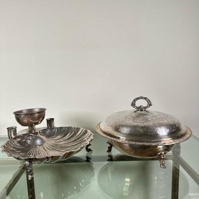 (2pc) Serving Pieces - Lehman Bros. & WM Rogers | Vintage (20th c.) silver-plated servers/serving dishes, including: Lehman Brothers...