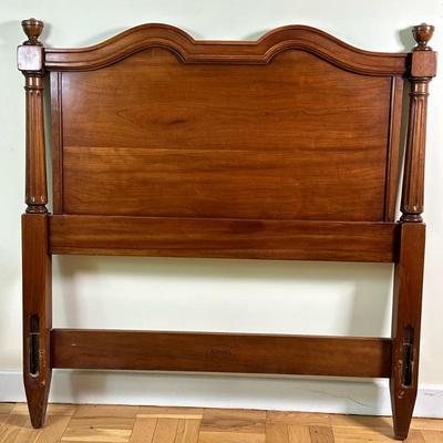 (2pc) Louis VX Style Twin Headboards | Pair of vintage (mid-20th century) Louis XV style cherry wood twin headboards. - h. 40 x w. 39 in
