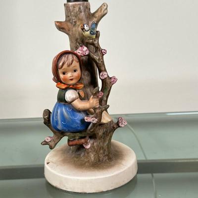 Goebel Hummel Figurine/Lamp - "Apple Tree Girl" | Goebel Hummel "Apple Tree Girl" figurine of a girl climbing a...