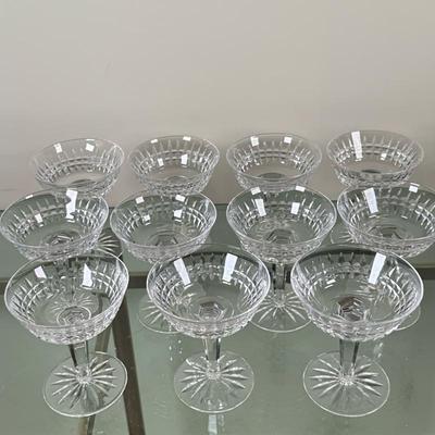 (12pc) Waterford Crystal - Coupe Glasses | Vintage (mid 20th c.) Waterford Crystal "Glenmore" pattern coupe glasses. - h. 4.5 x...