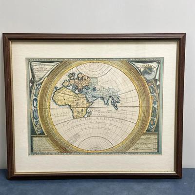 After Vincenzo Coronelli (Italian, 1650-1718) Print/Map - "Plansifero" | Print of "Planisfero del Mondo Vecchio," by...