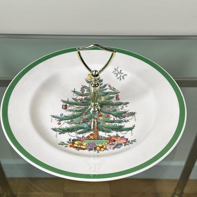 Spode Tidbit Tray - "Christmas Tree" | Vintage (early 20th c.) Spode "Christmas Tree" pattern tidbit tray/serving...