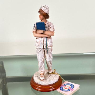 Vanmark Nurse Figurine - "Checkout Checklist" | Vintage (1998) Vanmark "White Caps of Caring" collectible nurse...