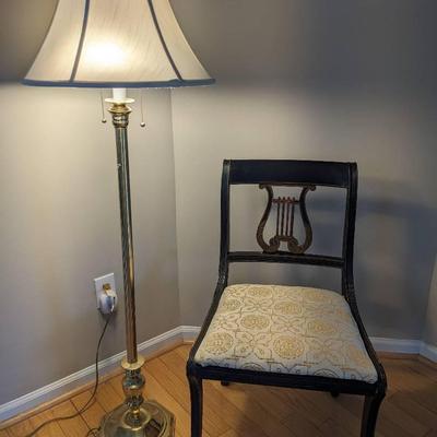 Harp Back Dining Chair and Floor Lamp