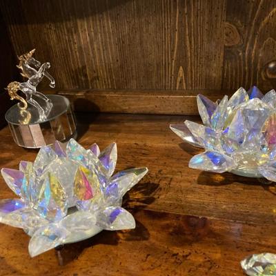 Crystal Lotus Candleholders