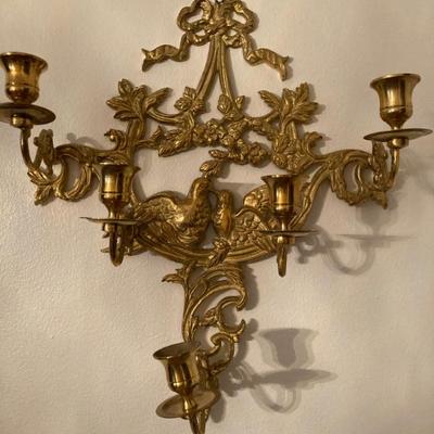 Sale Photo Thumbnail #155: Brass Wall Sconce - There Two of the Sconces