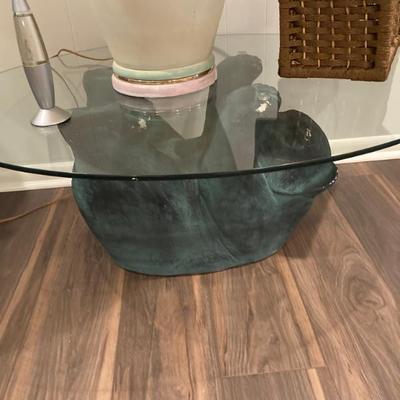 Vintage Bear Glass Top Table