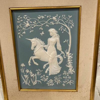 Framed Porcelain Relief Plaque
