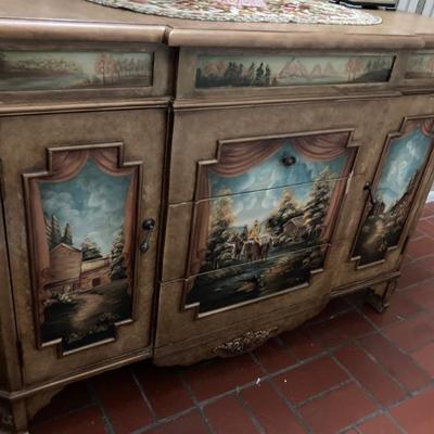 Sale Photo Thumbnail #158: Painted and Lacquered Sideboard Cabinet