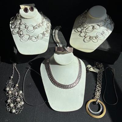 Hooped Silver Toned Jewelry Lot