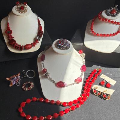 Chunky Red Jewelry