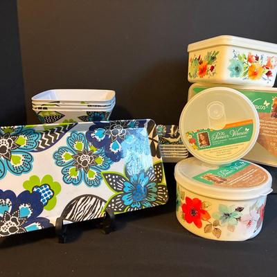 Plastic Bowls And Trays, Plus Pioneer Woman Food Storage Container