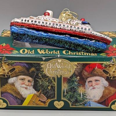 Old World Christmas Cruise Ship Ornament 